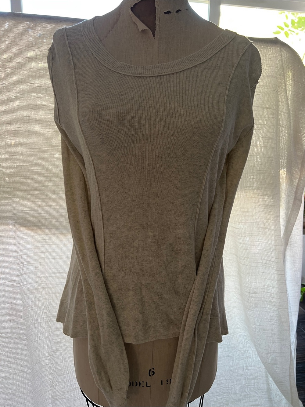 Free People Oatmeal Cream Knit Long-Sleeve Top/sweater small/petite